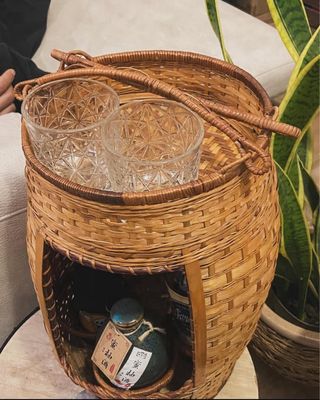 Cesto Rattan Minibar Vintage