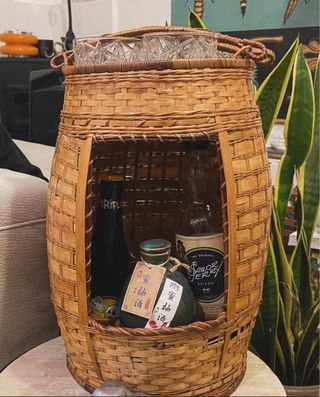 Cesto Rattan Minibar Vintage