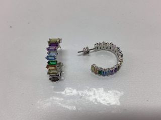 pendientes plata 925mm con piedra con circonita