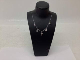 cadena plata 925mm con piedra con circonita 19 2.5cm