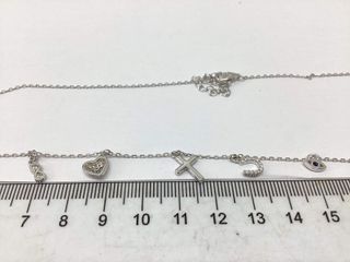 cadena plata 925mm con piedra con circonita 19 2.5cm