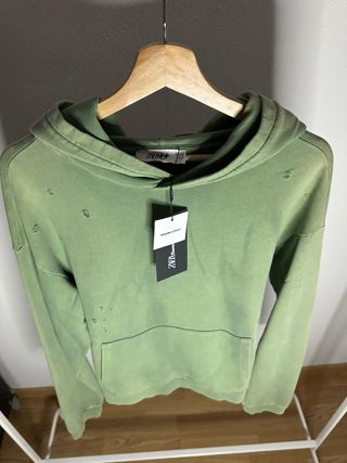 Sudadera Two Jeys Verde Desgastada talla M