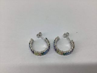 pendientes plata 925mm con piedra con circonita