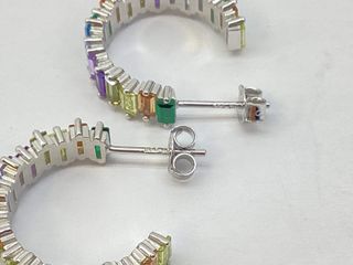 pendientes plata 925mm con piedra con circonita