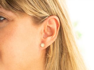 pendientes oro 18k con piedra