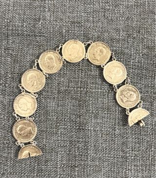 Pulsera de plata con monedas plata Alfonso XIII