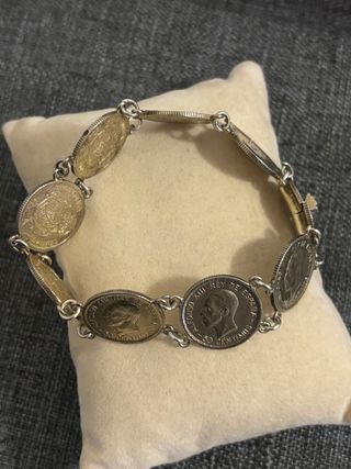 Pulsera de plata con monedas plata Alfonso XIII
