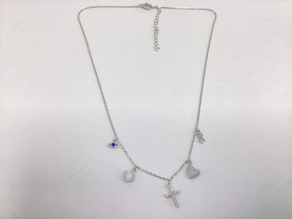 cadena plata 925mm con piedra con circonita 19 2.5cm