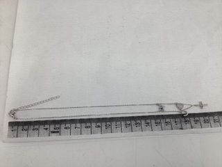 cadena plata 925mm con piedra con circonita 19 2.5cm