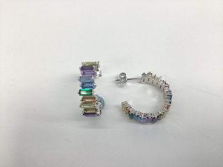 pendientes plata 925mm con piedra con circonita