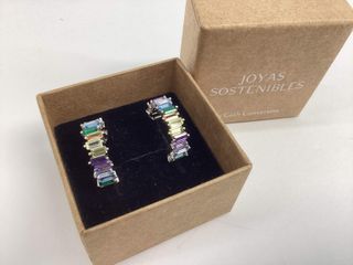 pendientes plata 925mm con piedra con circonita