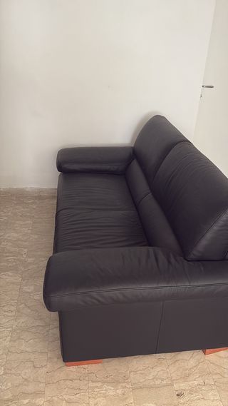 Divano 3 posti in pelle nero