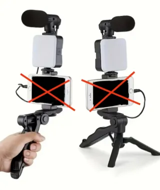 Trípode con luz para móvil