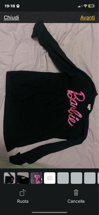 Maglietta Barbie Glitterata Nera