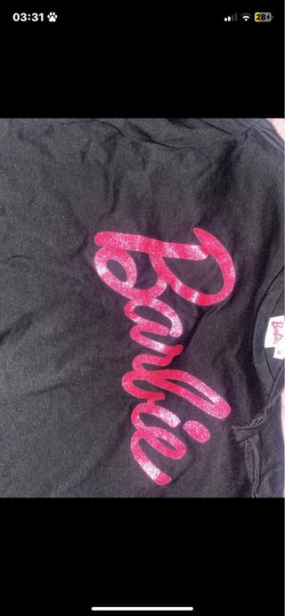 Maglietta Barbie Glitterata Nera
