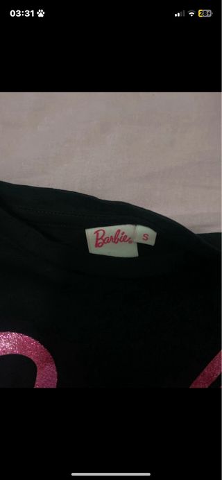 Maglietta Barbie Glitterata Nera