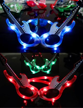 2x Gafas con Luz LED Guitarra Eléctrica de fiestas