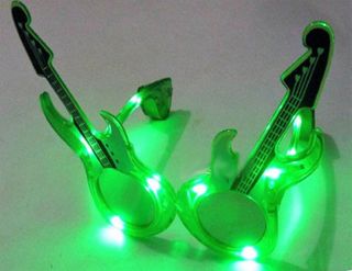 2x Gafas con Luz LED Guitarra Eléctrica de fiestas