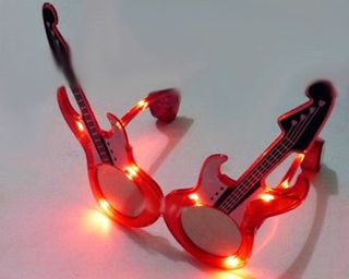 2x Gafas con Luz LED Guitarra Eléctrica de fiestas