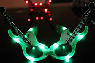 2x Gafas con Luz LED Guitarra Eléctrica de fiestas