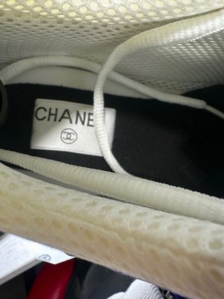 Chanel Zapatillas Deportivas Plata/Blanco