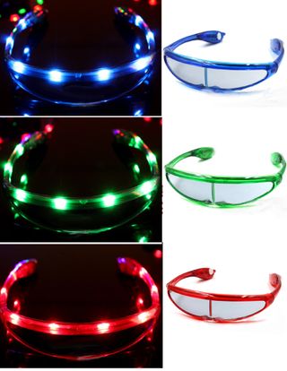 2 Gafas Luz LED Diseño Envolvente para Fiestas