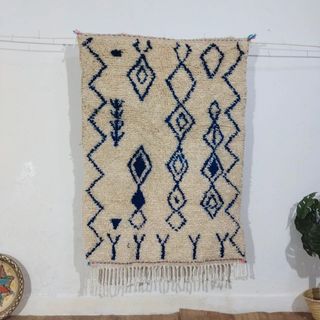 Alfombra Beige y Azul