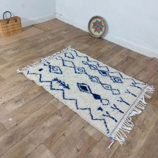 Alfombra Beige y Azul