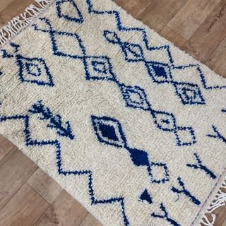 Alfombra Beige y Azul