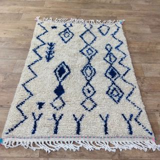 Alfombra Beige y Azul