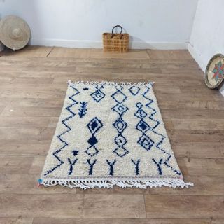 Alfombra Beige y Azul