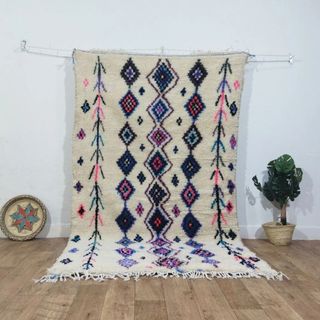 Alfombra Beige Multicolor Tejido Lana