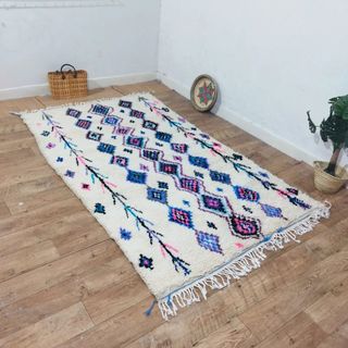 Alfombra Beige Multicolor Tejido Lana