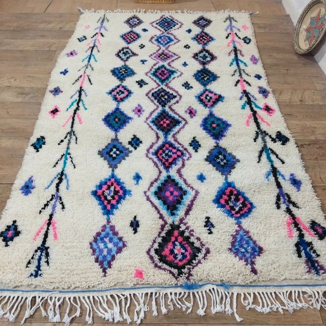 Alfombra Beige Multicolor Tejido Lana