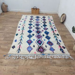 Alfombra Beige Multicolor Tejido Lana