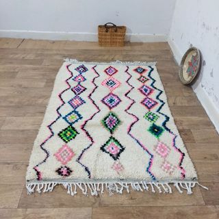 Alfombra Beige Multicolor Tejido Lana