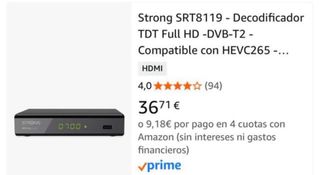 Decodificador TDT Full HD STRONG SRT 8119
