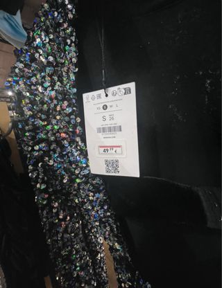 Vestido fiesta lentejuelas plateadas