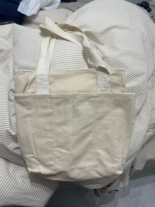 Bolsa shopper H&M Lona Algodón Beige