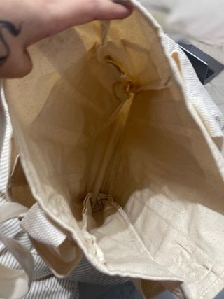 Bolsa shopper H&M Lona Algodón Beige