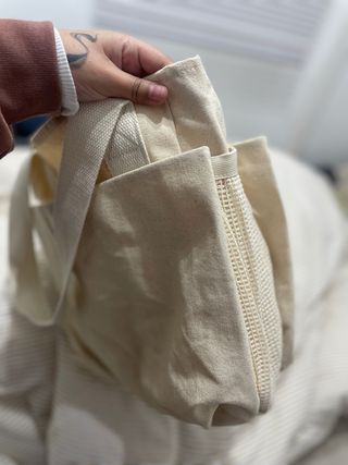 Bolsa shopper H&M Lona Algodón Beige