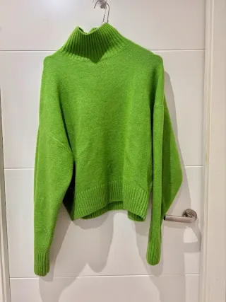 Jersey Zara cuello alto verde