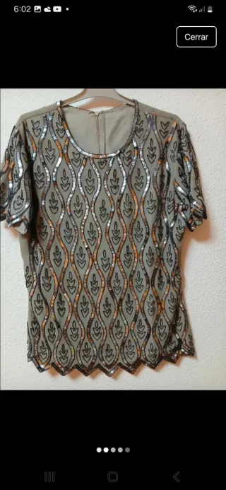 Top lentejuelas dorado y plateado