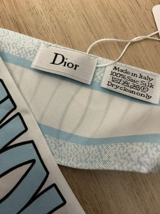 Foulard Dior in Seta Azzurro