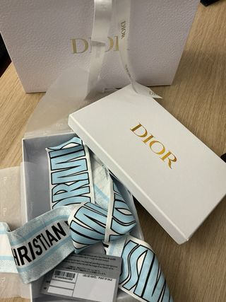 Foulard Dior in Seta Azzurro