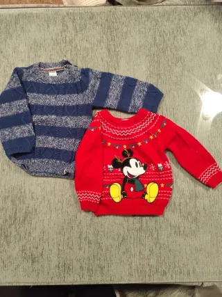 Lotes jerseys Mickey y rayas 9-12 y 12-18m