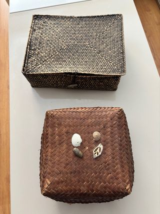 Lote 2 Cajas estilo Mimbre Rattan