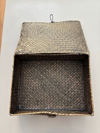 Lote 2 Cajas estilo Mimbre Rattan