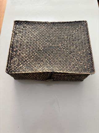 Lote 2 Cajas estilo Mimbre Rattan