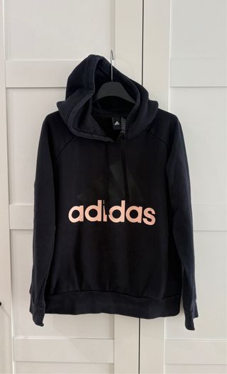 Felpa Adidas donna nera con logo rosa taglia M